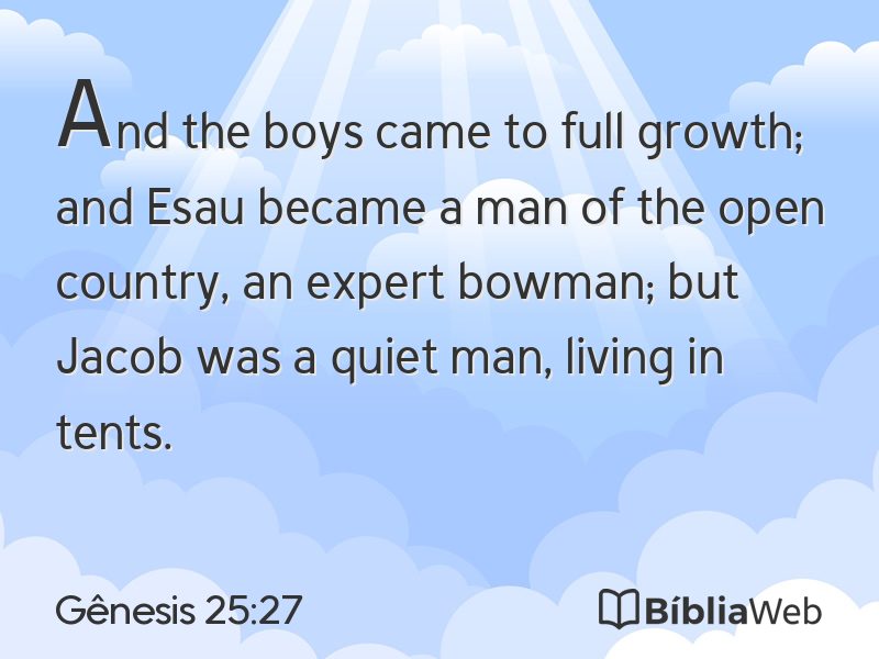 Gênesis 25:27 em imagem para compartilhar