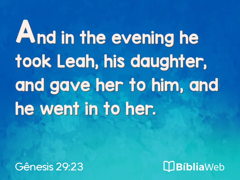 Gênesis 29:23 em imagem para compartilhar