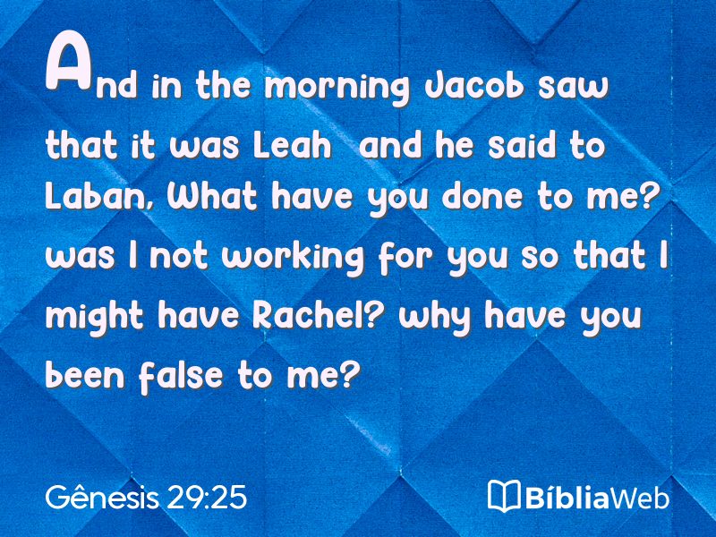 Gênesis 29:25 em imagem para compartilhar
