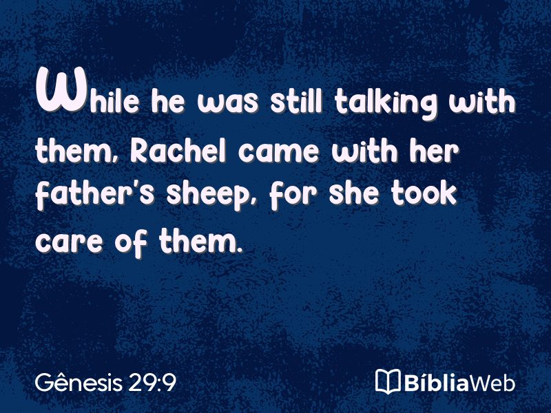 Gênesis 29:9 em imagem para compartilhar