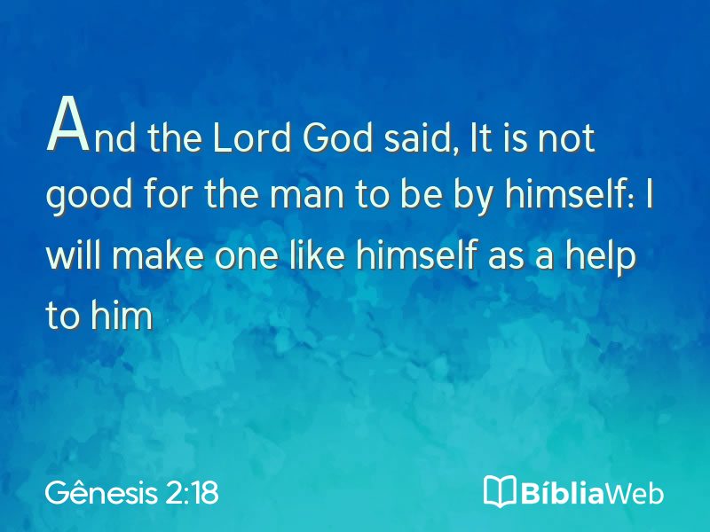 Gênesis 2:18 em imagem para compartilhar