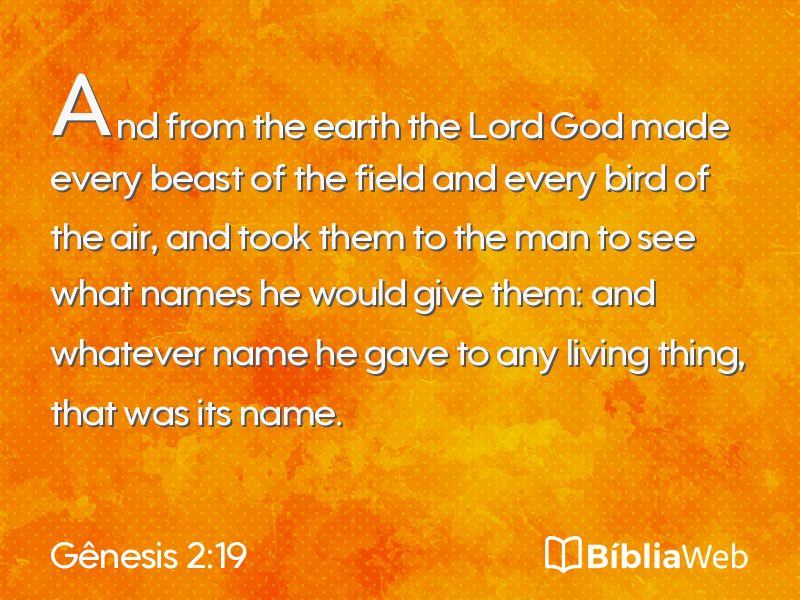 Gênesis 2:19 em imagem para compartilhar
