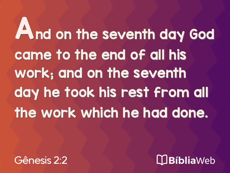 Gênesis 2:2 em imagem para compartilhar