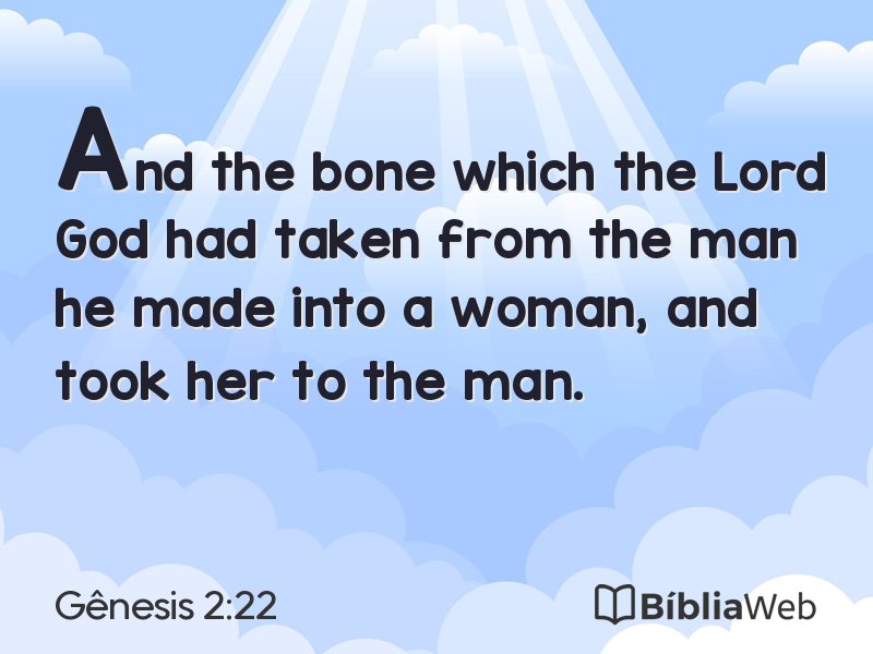 Gênesis 2:22 em imagem para compartilhar
