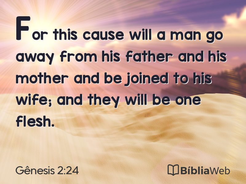 Gênesis 2:24 em imagem para compartilhar