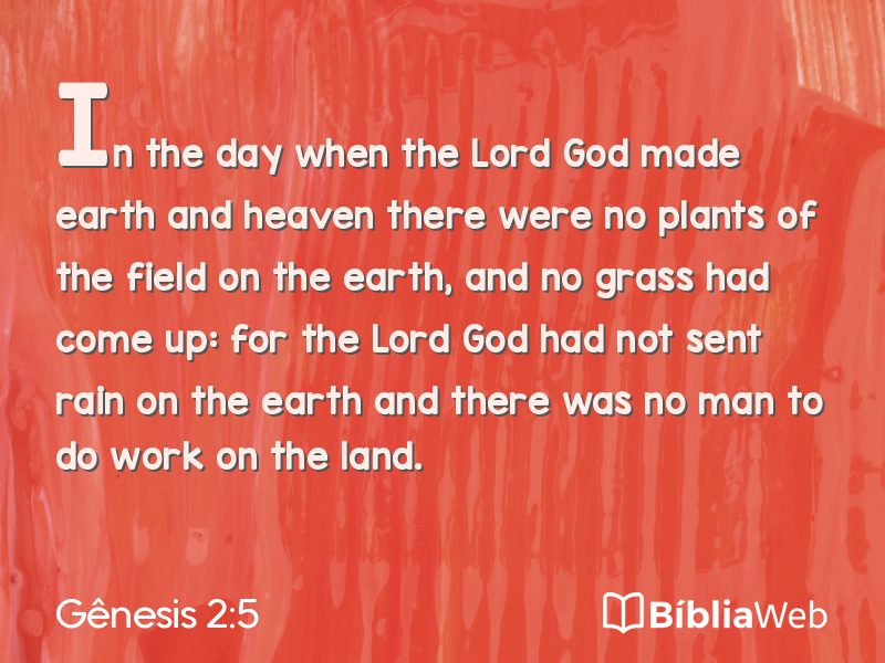 Gênesis 2:5 em imagem para compartilhar