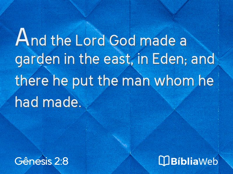 Gênesis 2:8 em imagem para compartilhar