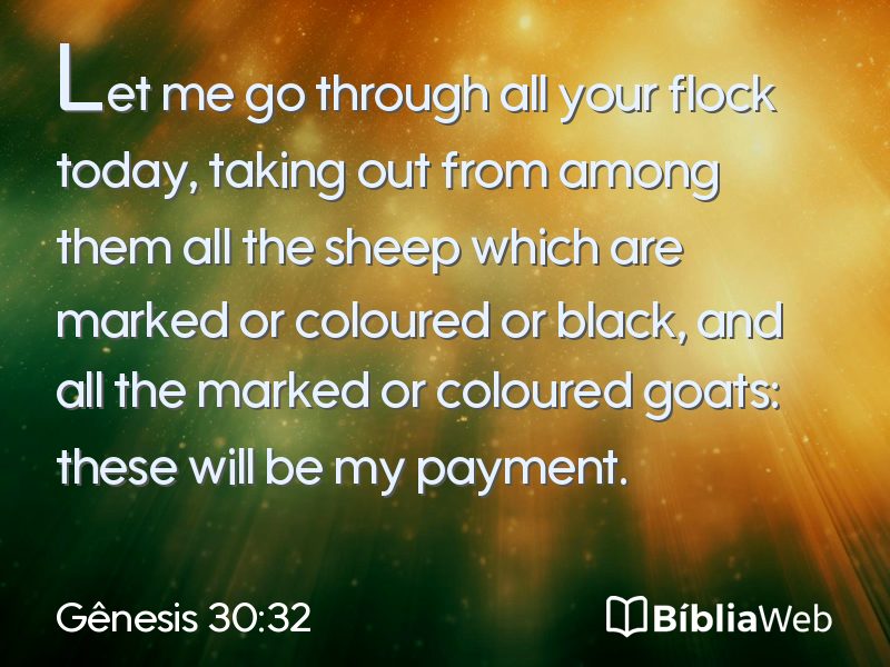Gênesis 30:32 em imagem para compartilhar