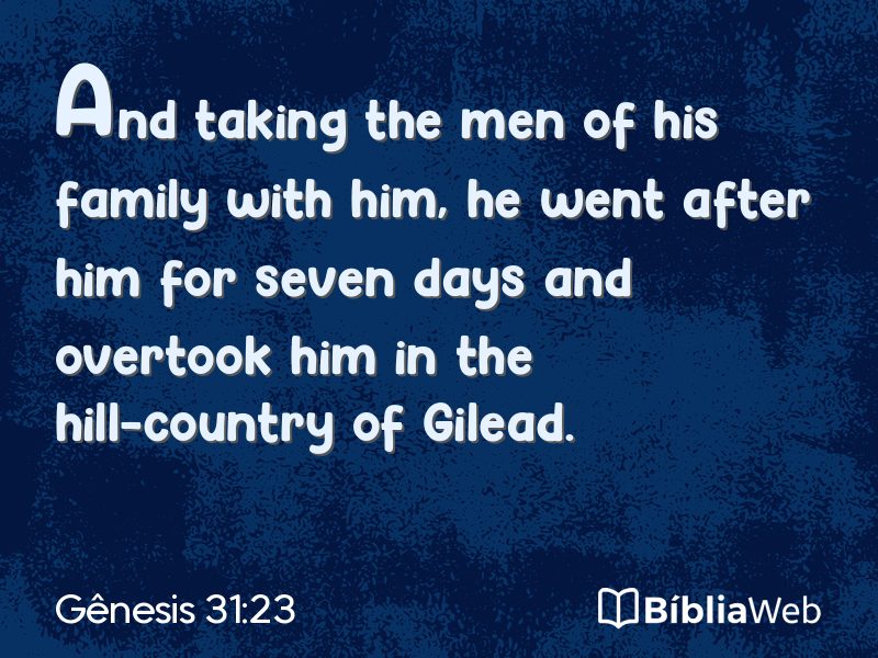 Gênesis 31:23 em imagem para compartilhar
