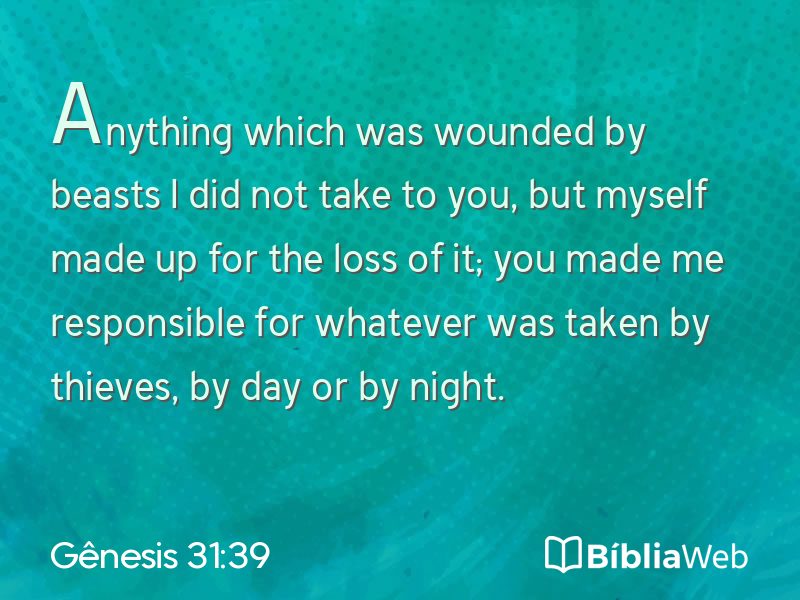 Gênesis 31:39 em imagem para compartilhar