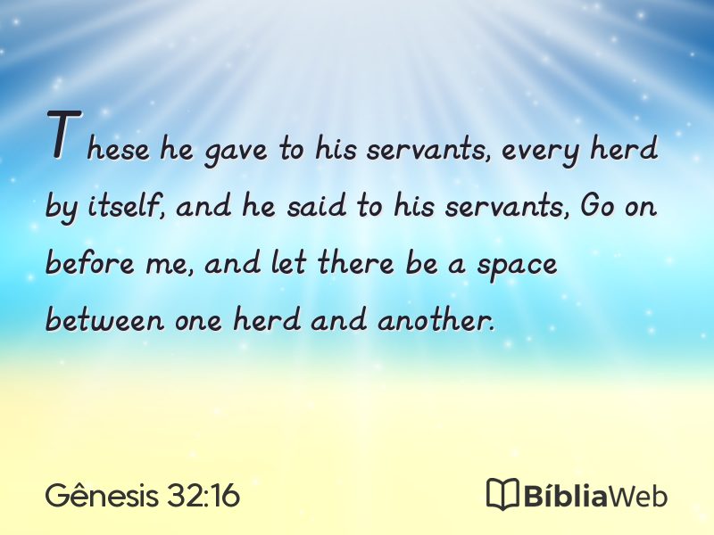 Gênesis 32:16 em imagem para compartilhar