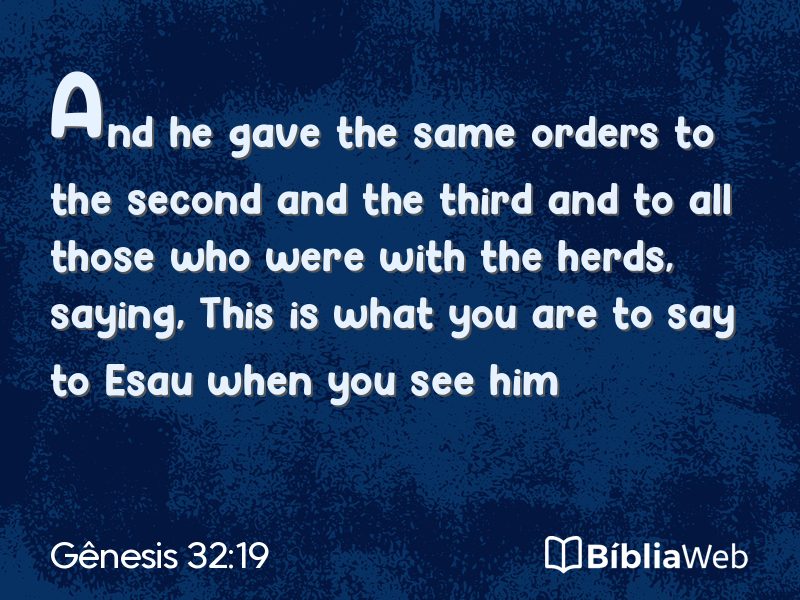 Gênesis 32:19 em imagem para compartilhar