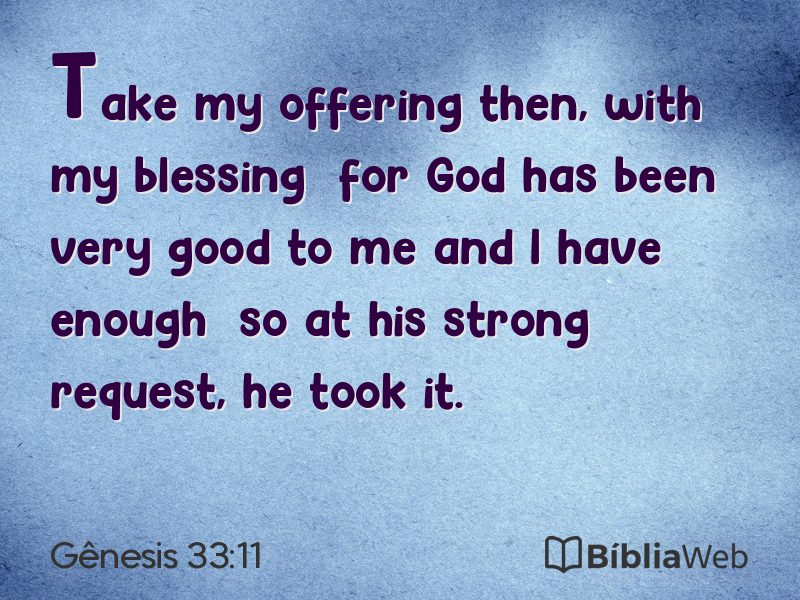 Gênesis 33:11 em imagem para compartilhar