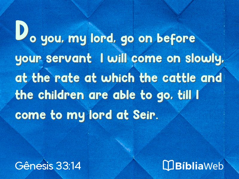 Gênesis 33:14 em imagem para compartilhar