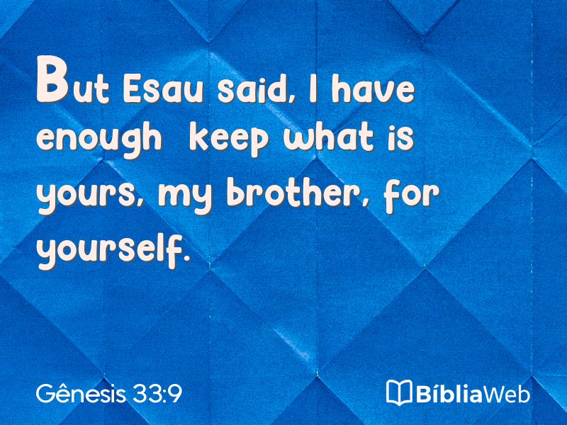 Gênesis 33:9 em imagem para compartilhar