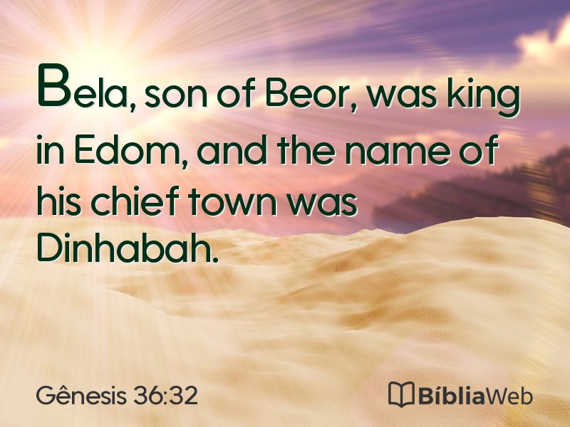 Gênesis 36:32 em imagem para compartilhar