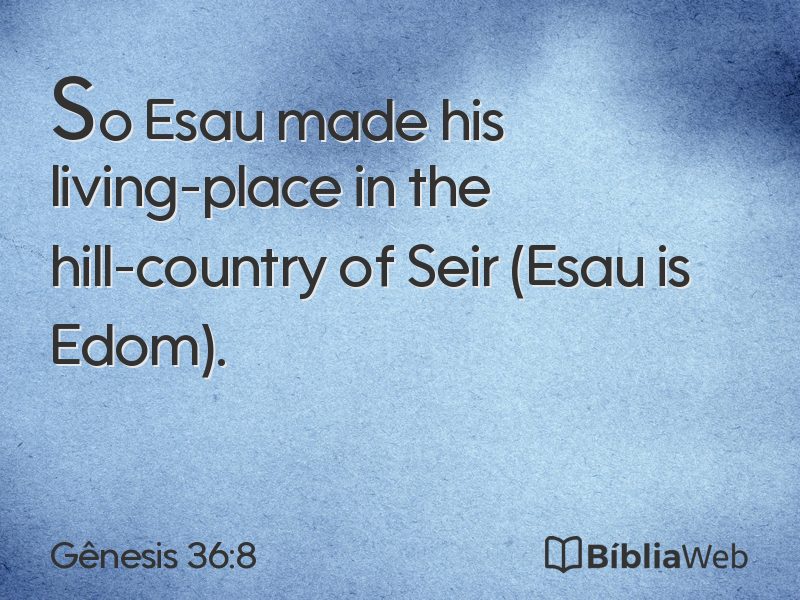 Gênesis 36:8 em imagem para compartilhar