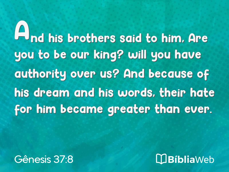 Gênesis 37:8 em imagem para compartilhar
