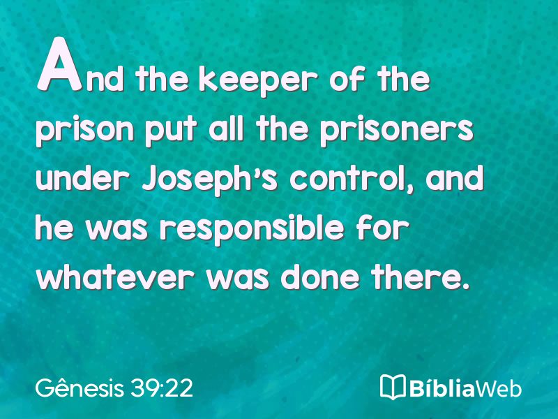 Gênesis 39:22 em imagem para compartilhar