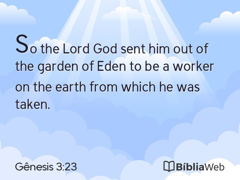 Gênesis 3:23 em imagem para compartilhar
