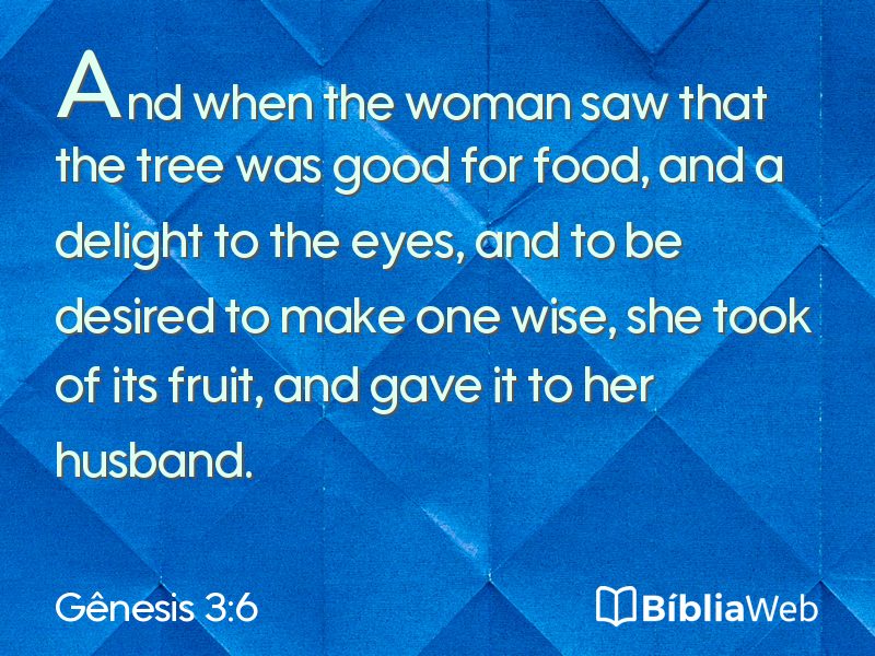 Gênesis 3:6 em imagem para compartilhar