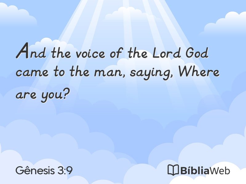 Gênesis 3:9 em imagem para compartilhar