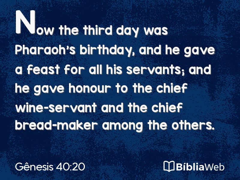 Gênesis 40:20 em imagem para compartilhar