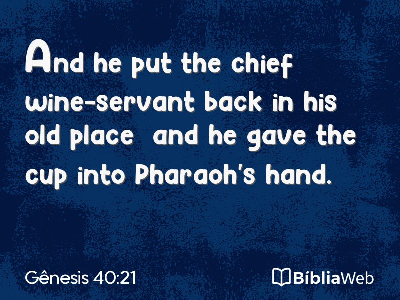 Gênesis 40:21 em imagem para compartilhar