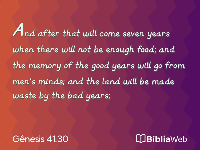 Gênesis 41:30 em imagem para compartilhar