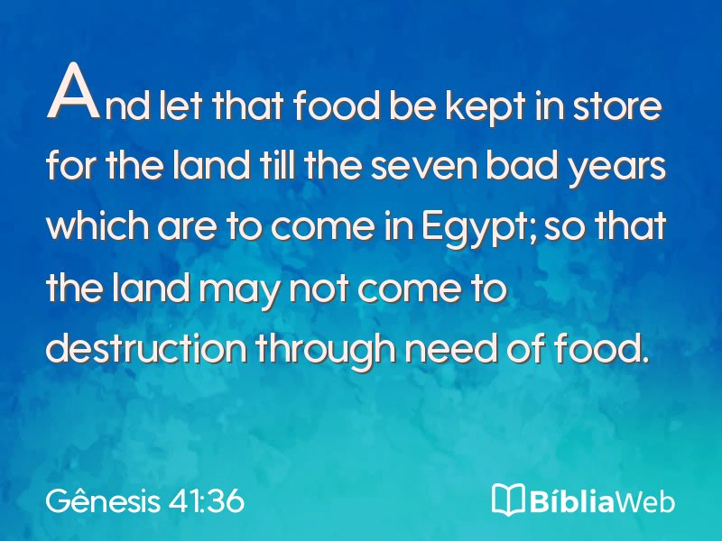 Gênesis 41:36 em imagem para compartilhar