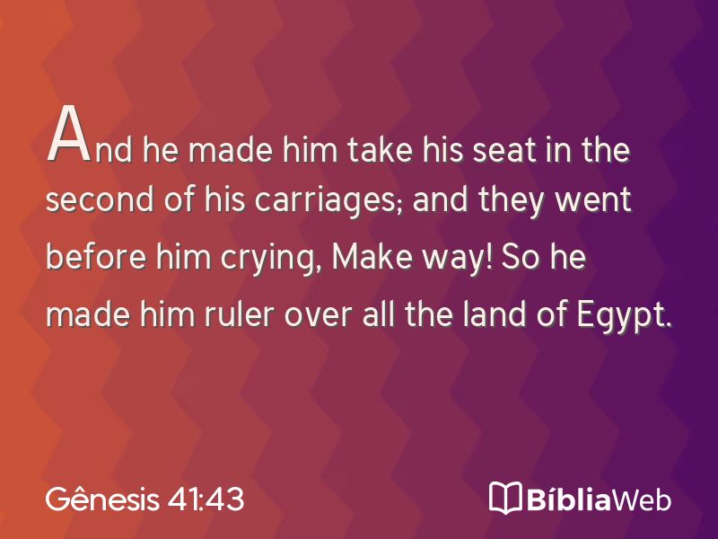 Gênesis 41:43 em imagem para compartilhar