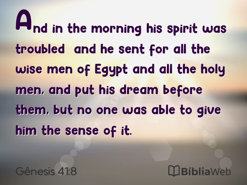 Gênesis 41:8 em imagem para compartilhar