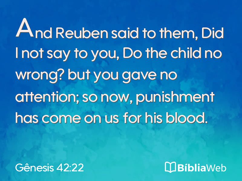 Gênesis 42:22 em imagem para compartilhar