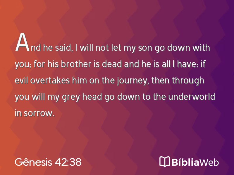 Gênesis 42:38 em imagem para compartilhar