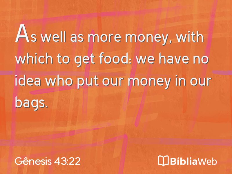 Gênesis 43:22 em imagem para compartilhar