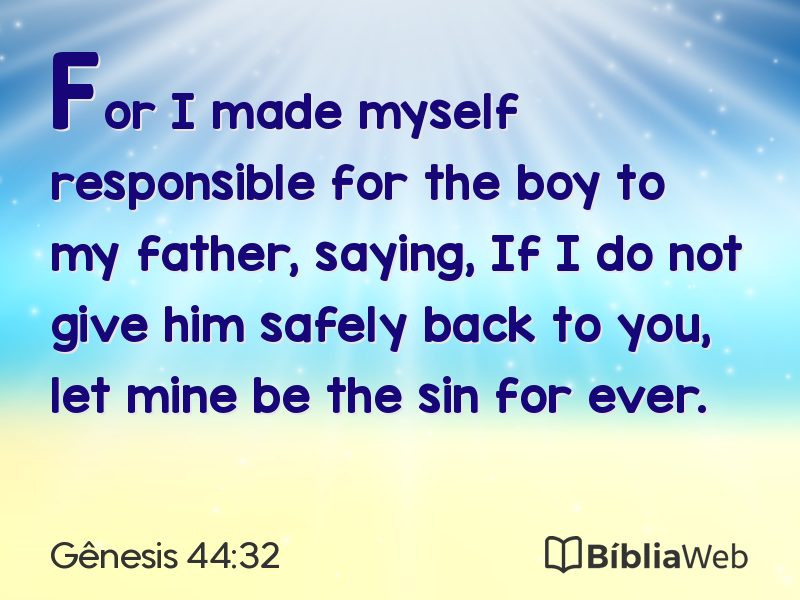 Gênesis 44:32 em imagem para compartilhar