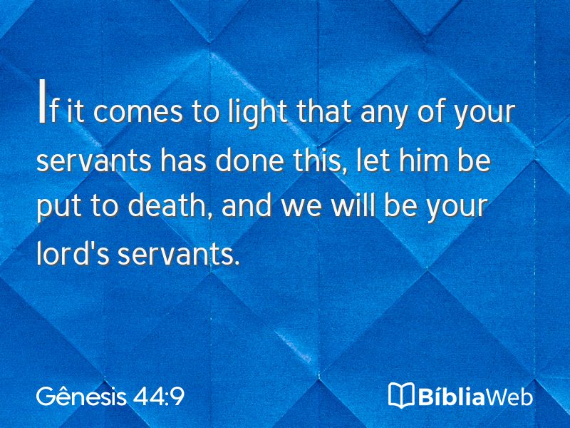 Gênesis 44:9 em imagem para compartilhar