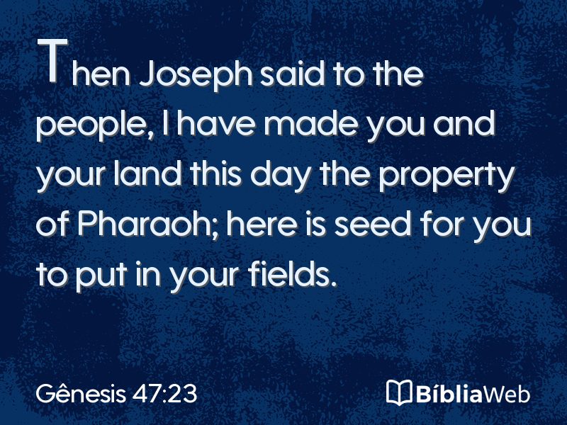 Gênesis 47:23 em imagem para compartilhar