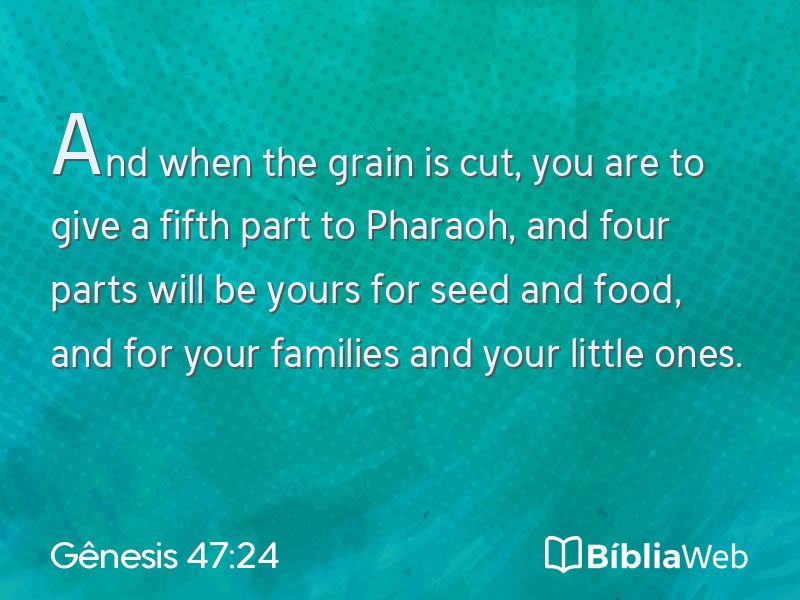 Gênesis 47:24 em imagem para compartilhar