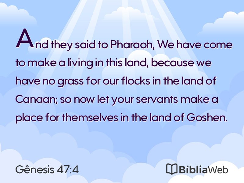 Gênesis 47:4 em imagem para compartilhar