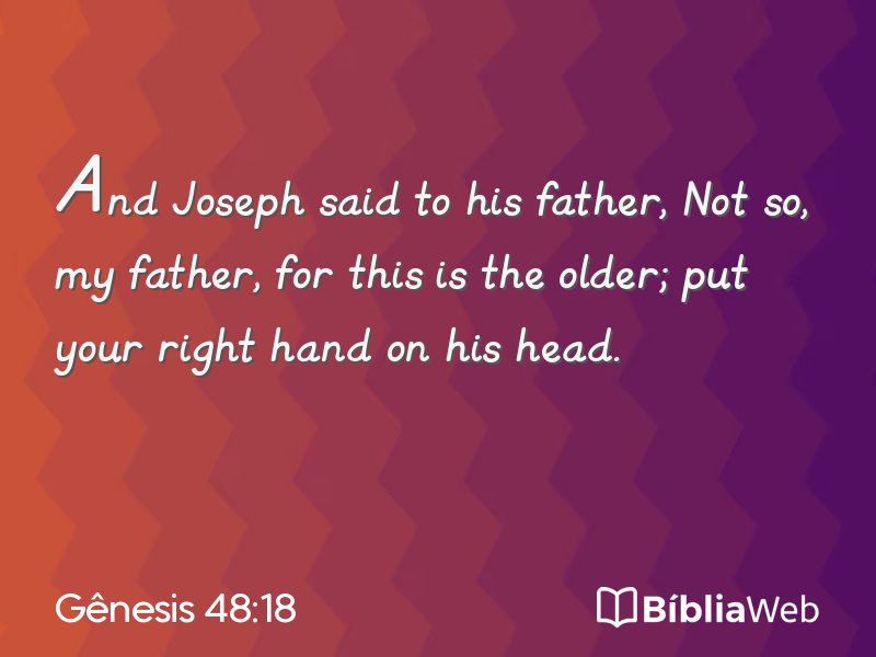 Gênesis 48:18 em imagem para compartilhar