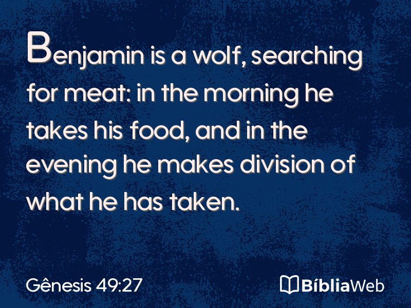 Gênesis 49:27 em imagem para compartilhar