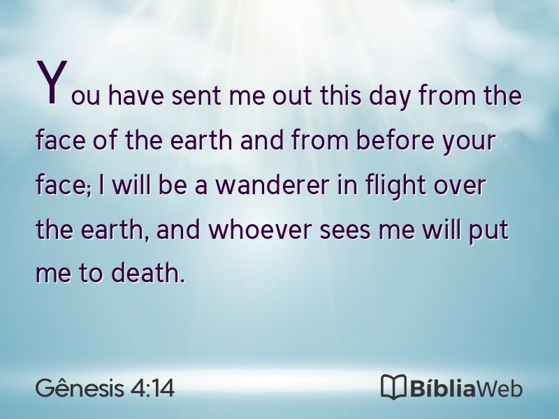 Gênesis 4:14 em imagem para compartilhar