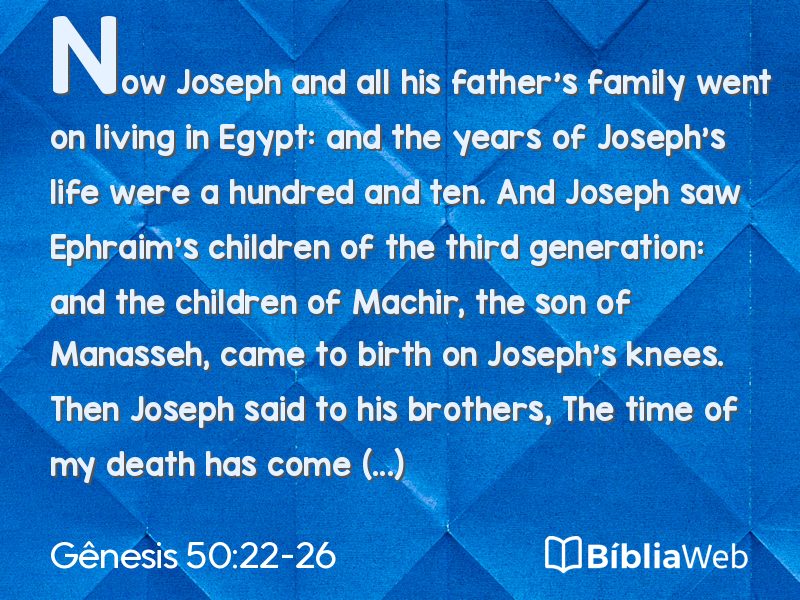 Gênesis 50:22-26 em imagem para compartilhar