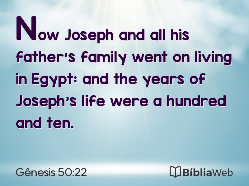 Gênesis 50:22 em imagem para compartilhar