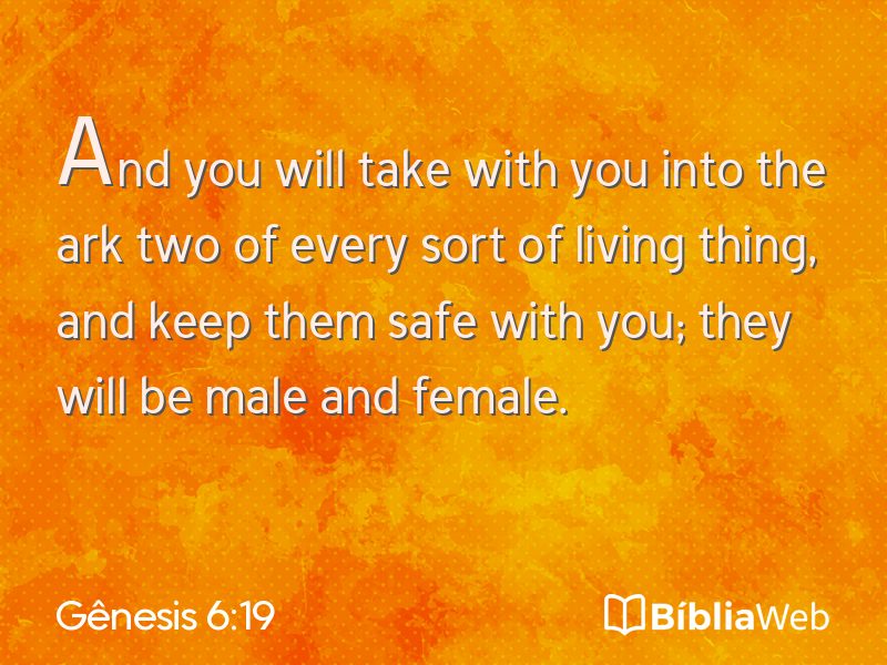 Gênesis 6:19 em imagem para compartilhar