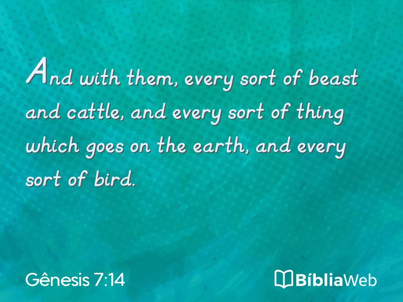 Gênesis 7:14 em imagem para compartilhar