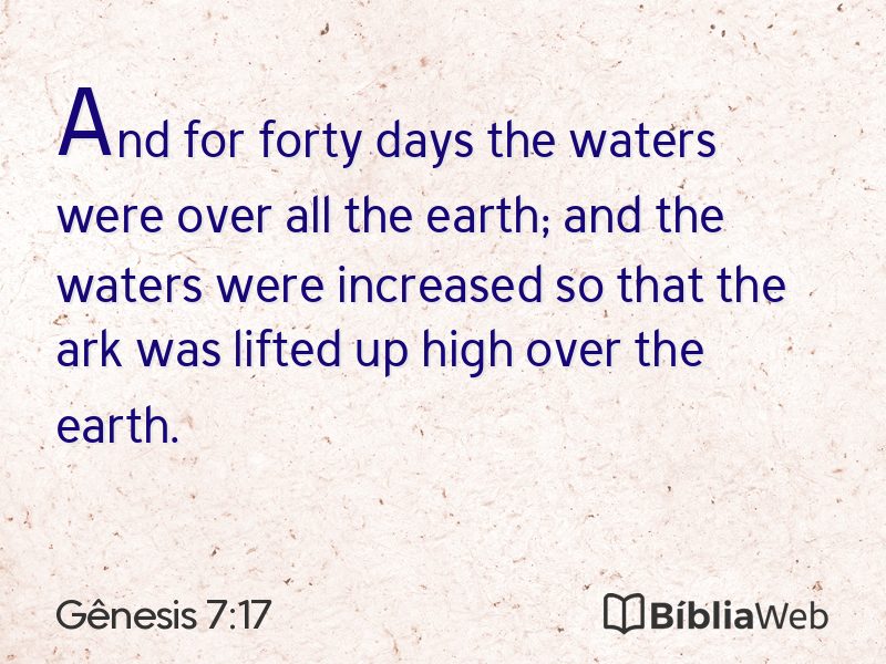 Gênesis 7:17 em imagem para compartilhar
