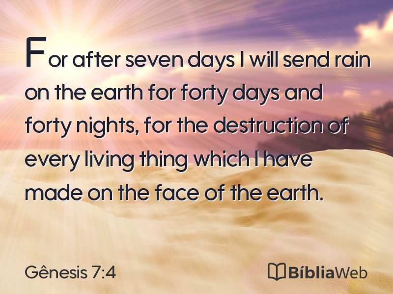 Gênesis 7:4 em imagem para compartilhar