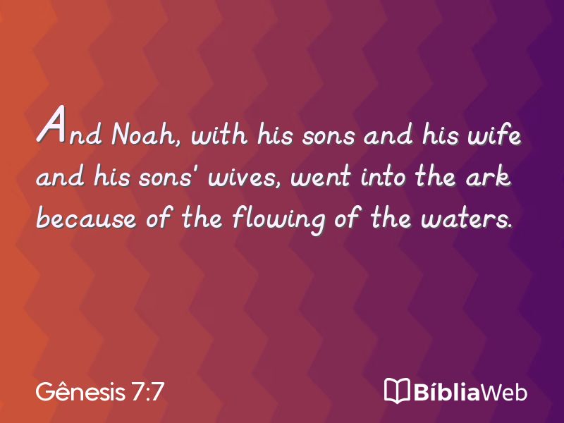 Gênesis 7:7 em imagem para compartilhar